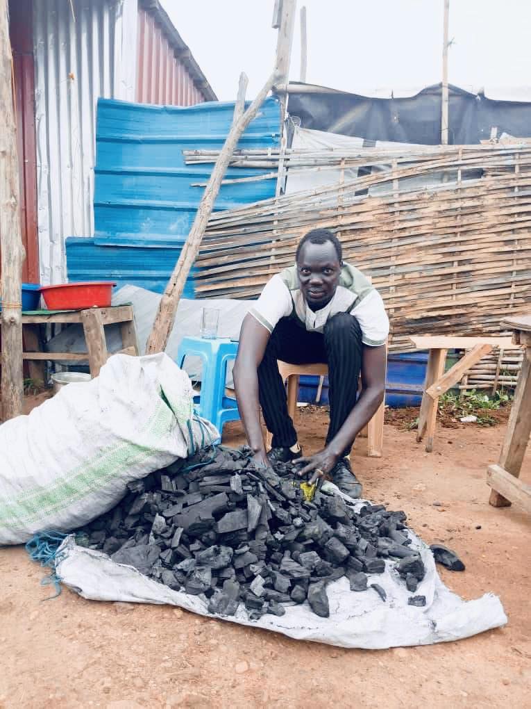 Gal Gony Gatluak working in the charcoal trade near Juba
