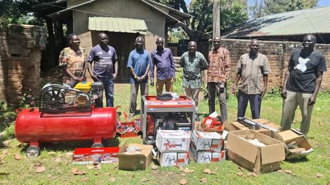 The community pose with the equipment given by GIZ photo courtesy