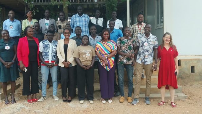 Journalists and ICRC staff posed for group photo after workshop on Wednesday in Juba (Photo by Jenifer James)